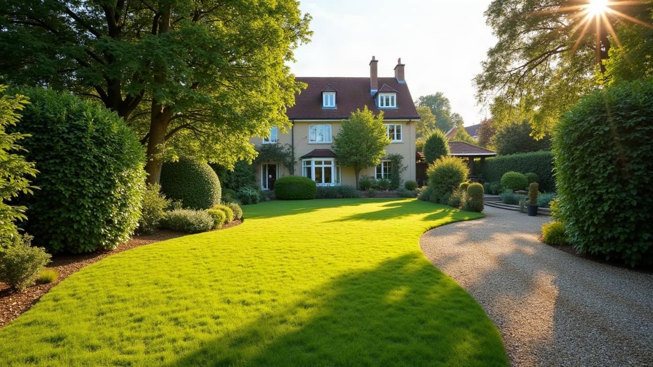 Terrain de jardin entièrement dégagé et propre après évacuation des branches coupées